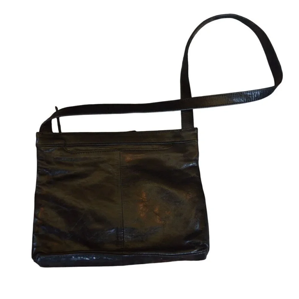 HOBO The Original Cassie Black Genuine Leather Crossbody Bag Boho Whimsigoth